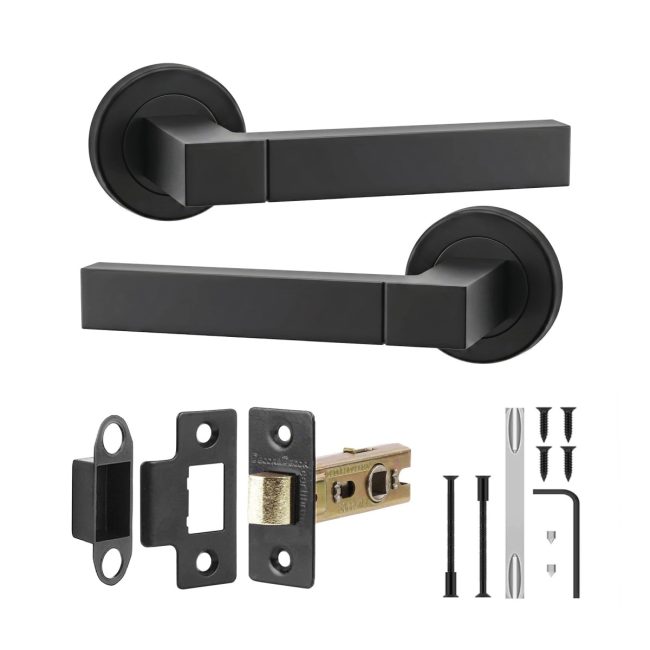Lumina Matt Black Passage Door Lever Handles