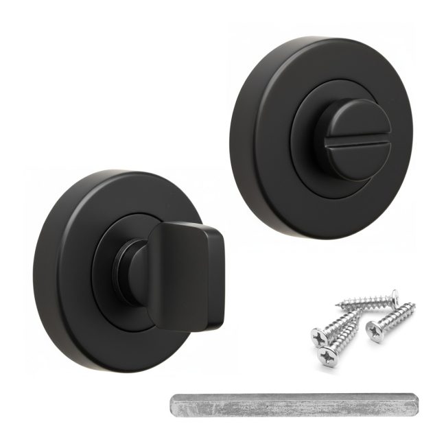 Bathroom Thumbturn and Release Matt Black