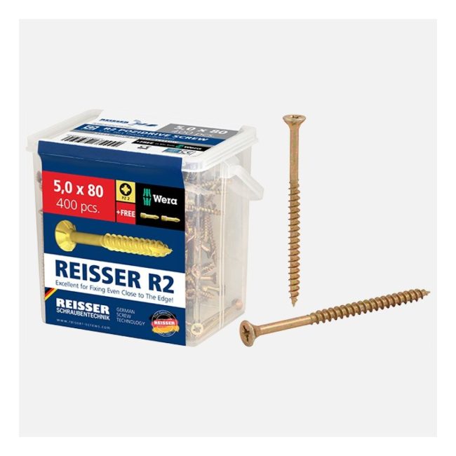 Reisser R2 Screws Tub 5.0 x 80mm (400 pcs)